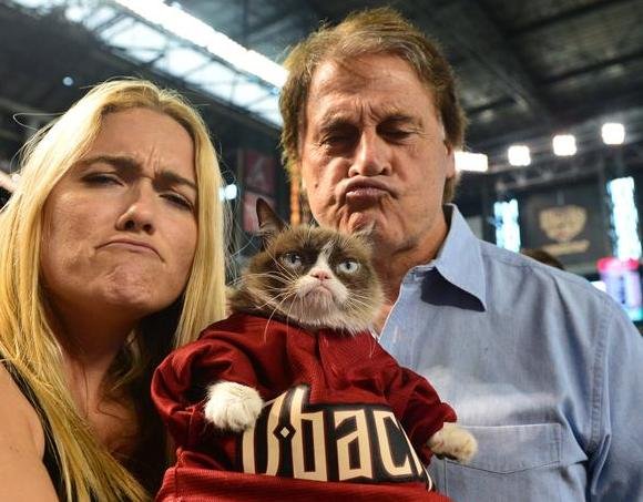 Grumpy Cat and Tony La Russa Diamondbacks